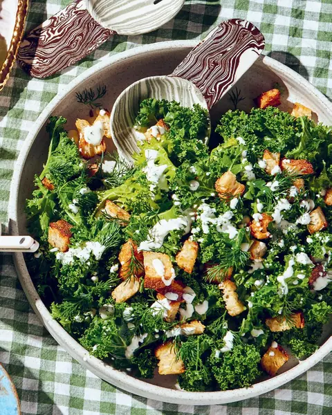 Kale and Crouton Side Salad image