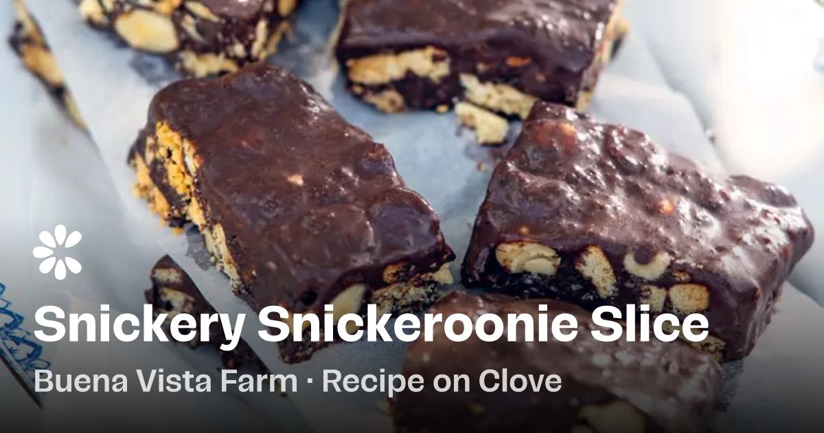 Snickery Snickeroonie Slice Recipe | Clove