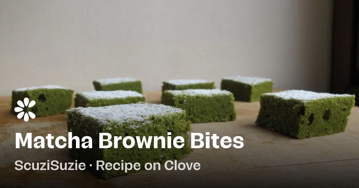 Matcha Brownie Bites Recipe | Clove