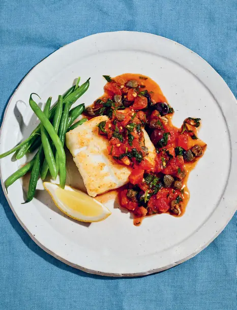 Grilled Fish with Tomato Caper Sauce image