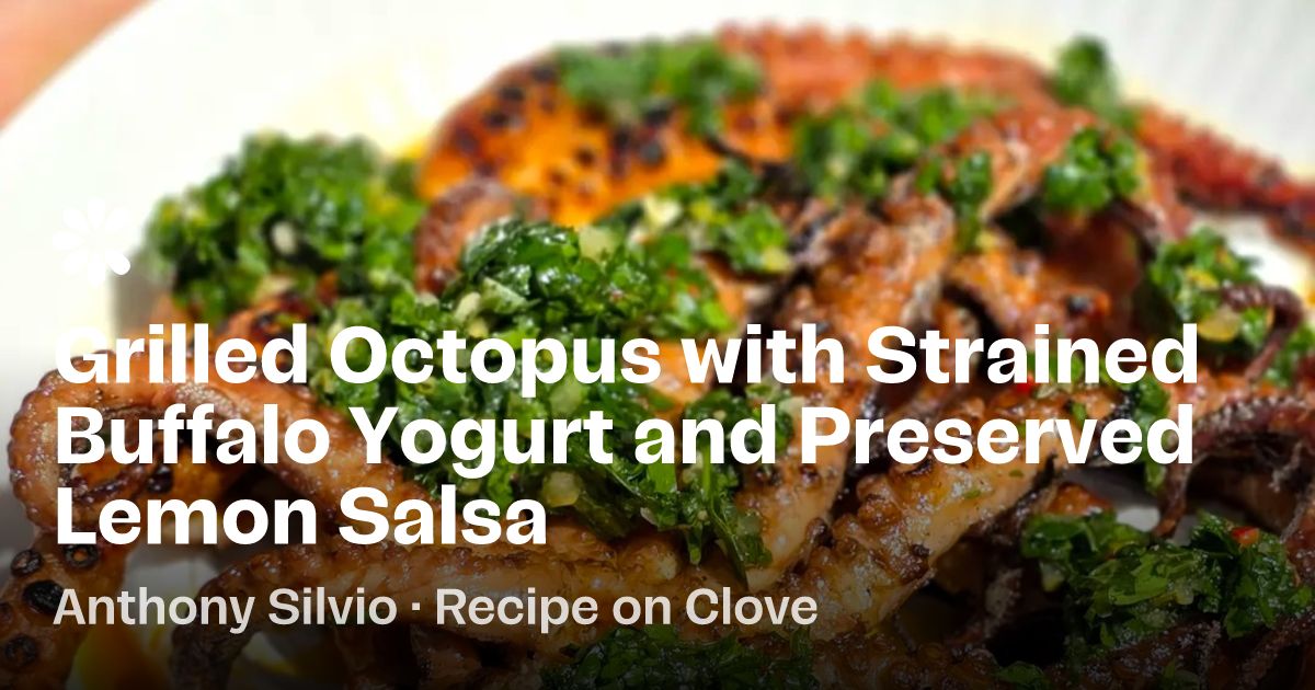Grilled Octopus with Buffalo Yogurt and Preserved Lemon