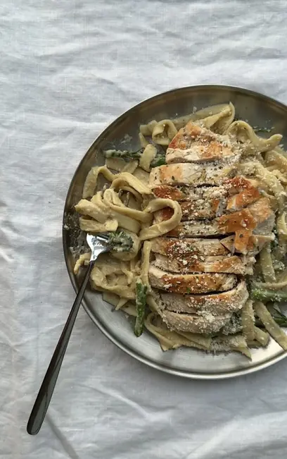 Cauliflower Alfredo with Broccolini & Chicken image