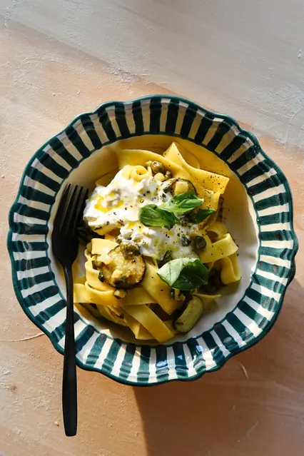 Pasta Ribbons with Zucchini, Brown Butter and Capers image