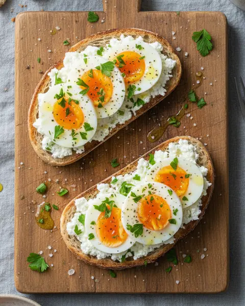 Cottage Cheese, Boiled Egg & Parsley Toast image