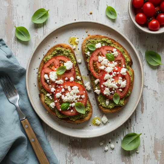 Pesto, Tomato & Feta Toast image