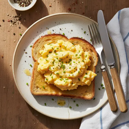 Simple Scrambled Eggs on Toast image