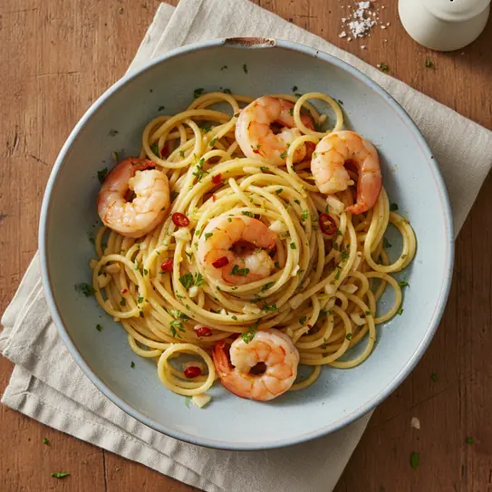 Quick Prawn Chilli and Lemon Pasta image