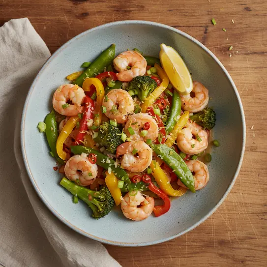 Lemon Garlic Prawn Stir Fry image