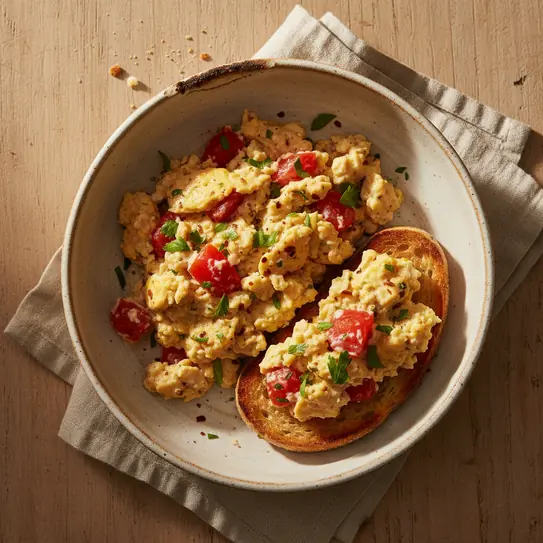 Spiced Scrambled Eggs with Tomato and Parsley image