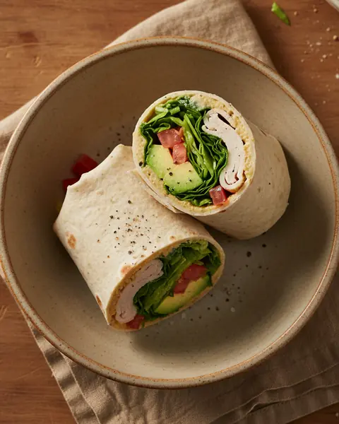 Turkey Avocado and Hummus Wrap image