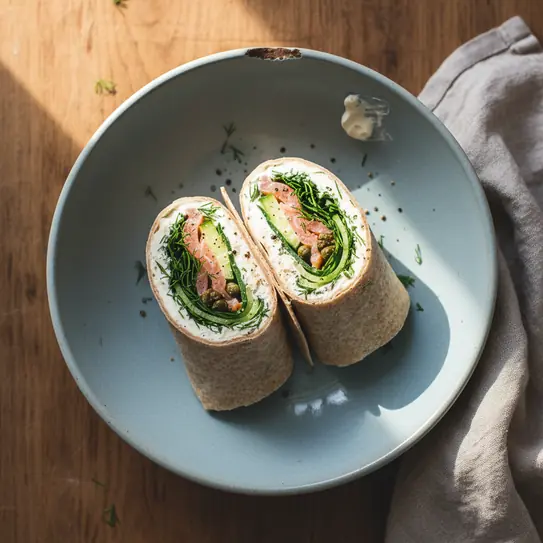 Smoked Salmon, Cream Cheese & Cucumber Wrap image