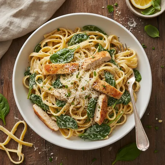 Creamy Chicken and Spinach Pasta image