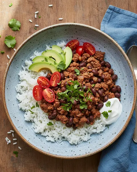 Simple Beef & Black Bean Burrito Bowl image