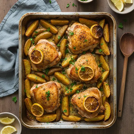 One Tray Lemon & Herb Chicken Tray Bake image