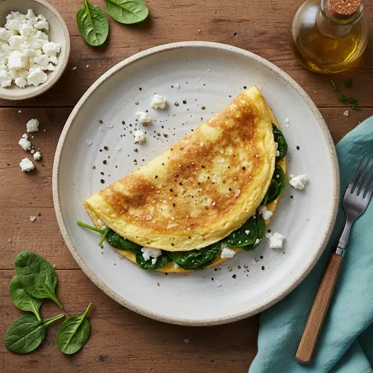 Egg White Omelette with Spinach and Feta image