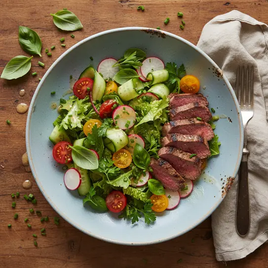 Steak with a Herb Salad image
