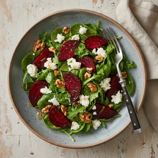 Roasted Beetroot and Goat Cheese Salad image