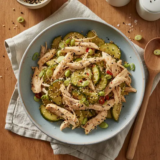 Smashed Cucumber and Sesame Chicken Salad image