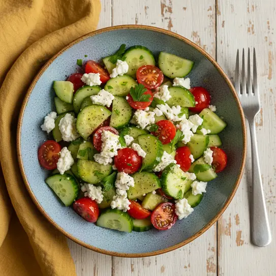 Cucumber Tomato Feta Salad image