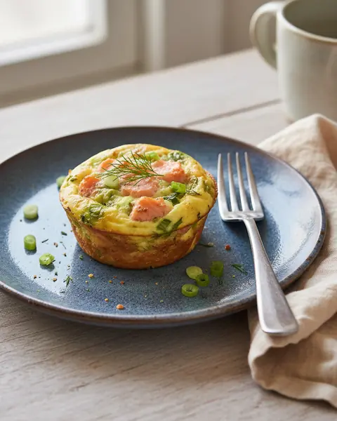 Smoked Salmon and Avocado Egg Muffins image
