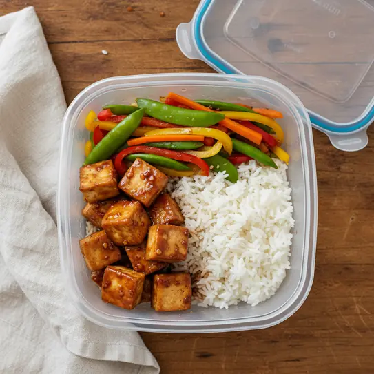 Meal Prep: Teriyaki Tofu, Jasmine Rice & Stir-Fry Veg Box image