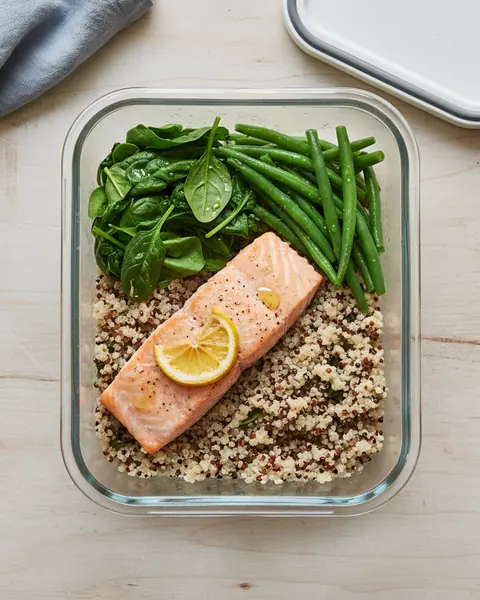 Meal Prep: Salmon, Quinoa & Steamed Greens Box image