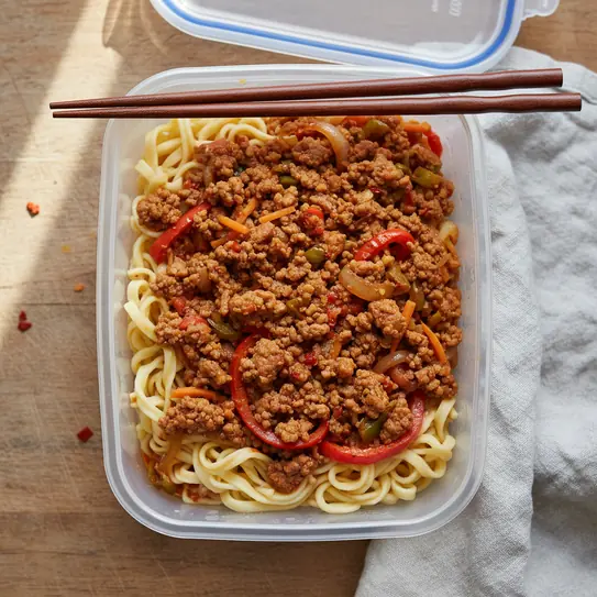 Meal Prep: Spicy Sriracha Beef Noodle Box image
