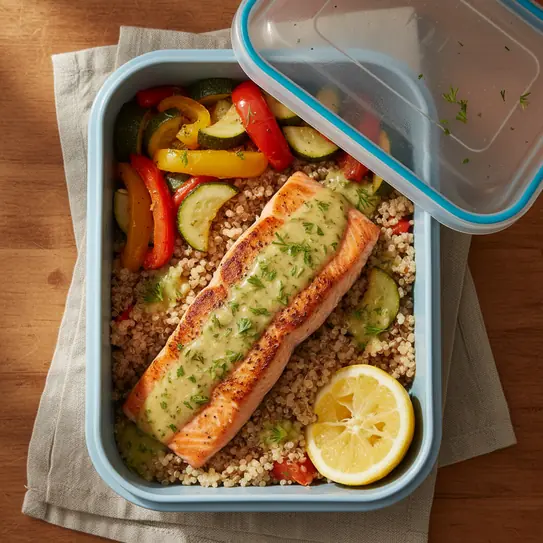 Meal Prep: Lemon Herb Salmon with Quinoa image