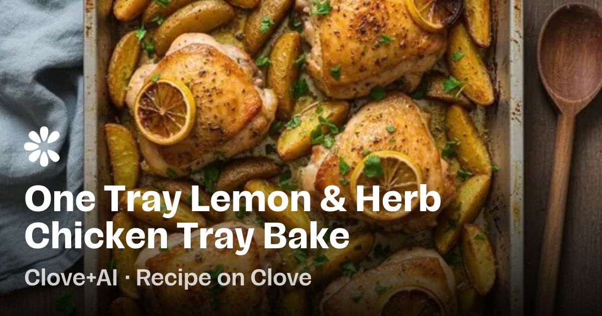 One Tray Lemon &amp; Herb Chicken Tray Bake Recipe | Clove