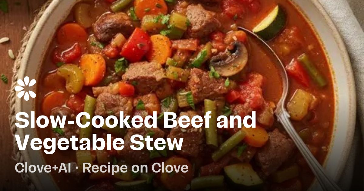 Slow-Cooked Beef and Vegetable Stew Recipe | Clove